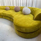 Bespoke Chartreuse Velvet Curved Modular Sofa