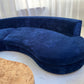 Bespoke Navy Velvet Curved Modular Sofa