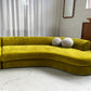 Bespoke Chartreuse Velvet Curved Modular Sofa