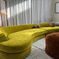 Bespoke Chartreuse Velvet Curved Modular Sofa