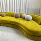 Bespoke Chartreuse Velvet Curved Modular Sofa