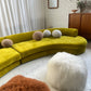 Bespoke Chartreuse Velvet Curved Modular Sofa