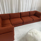 - Restored Bespoke Rust Boucle Modular Sofa and Armchair Set