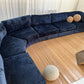 Bespoke Curved Navy Chenille Modular Sofa