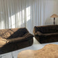 Restored Vintage Chocolate Velvet Sofa