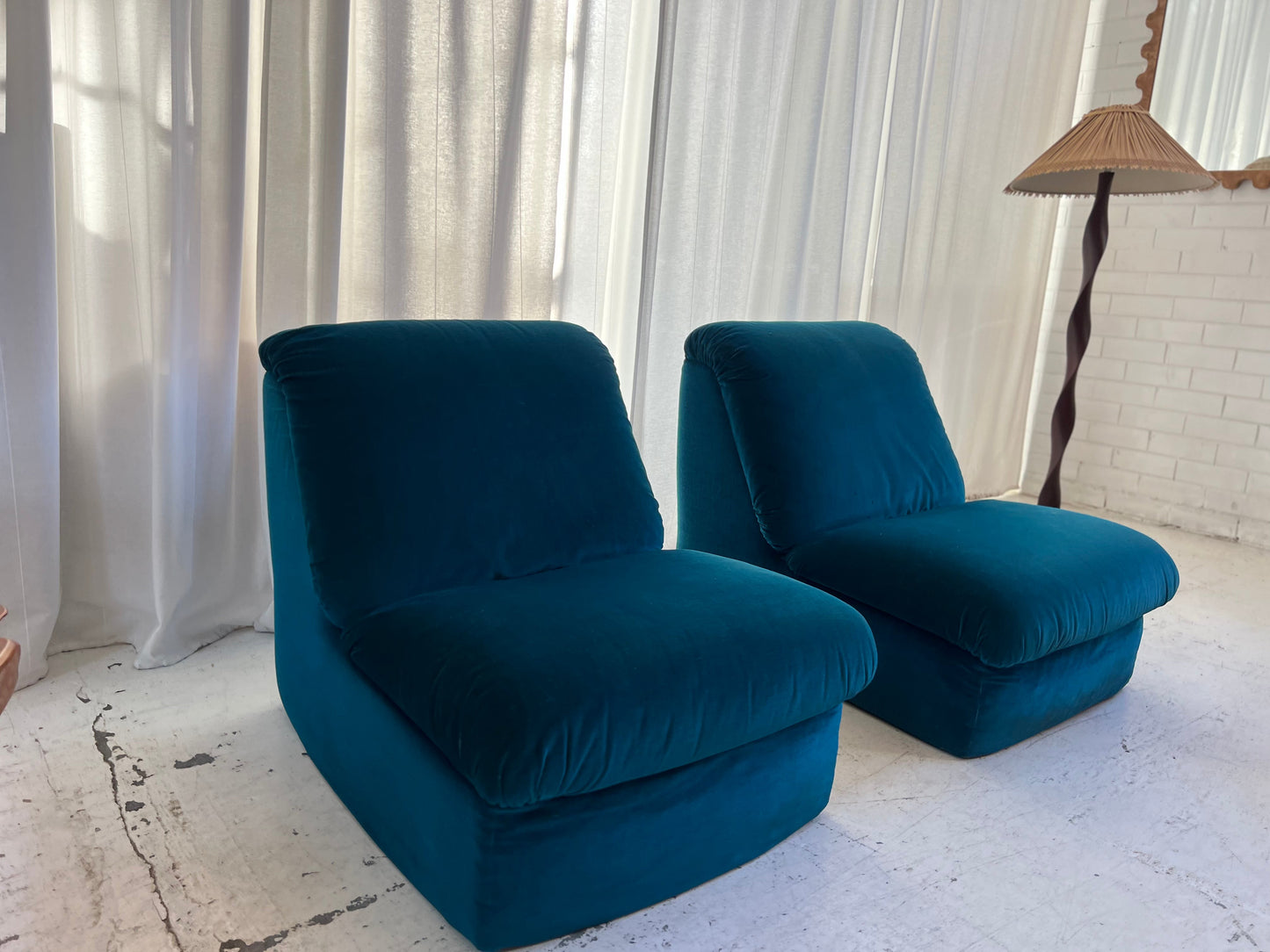 Vintage Velvet Modular Chair - Two Available