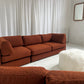 - Restored Bespoke Rust Boucle Modular Sofa and Armchair Set