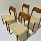 - Set of Six Danish Niels Moller #71 Dining Chairs