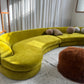 Bespoke Chartreuse Velvet Curved Modular Sofa