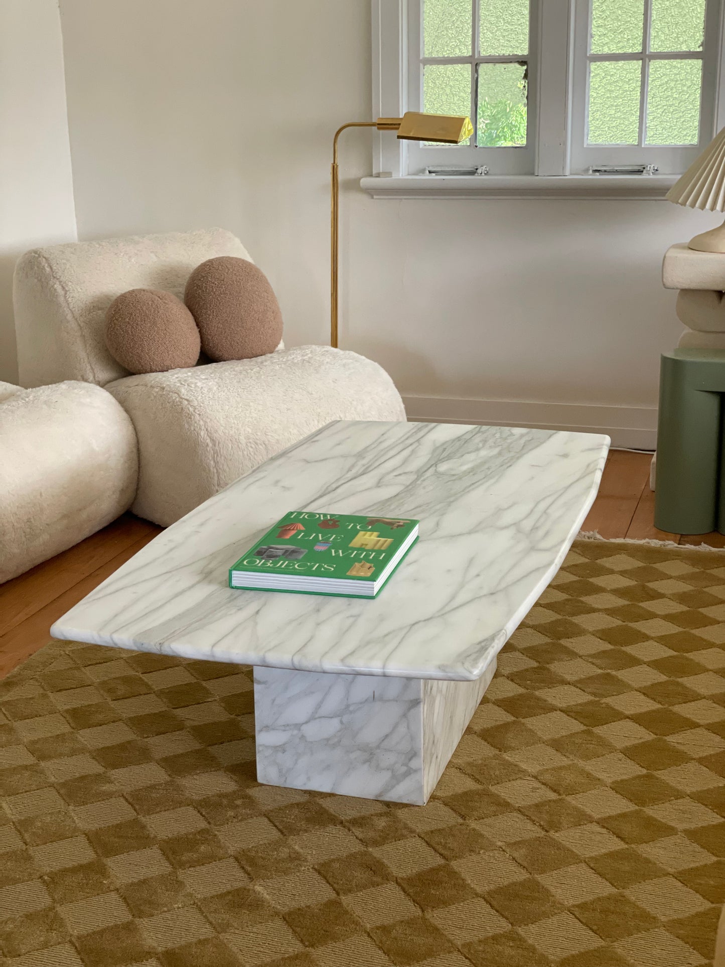 Large Callacatta White Marble Coffee Table