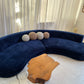 Bespoke Navy Velvet Curved Modular Sofa