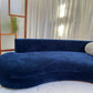 Bespoke Navy Velvet Curved Modular Sofa