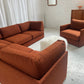 - Restored Bespoke Rust Boucle Modular Sofa and Armchair Set