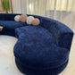 Bespoke Navy Velvet Curved Modular Sofa