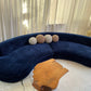 Bespoke Navy Velvet Curved Modular Sofa