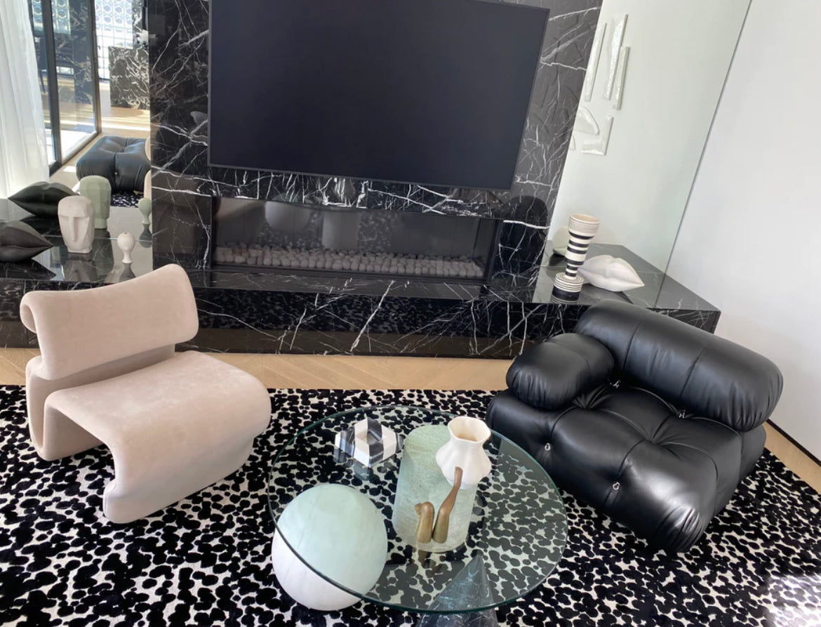 Designer Rugs Large 100% Bamboo Black & White Rug
