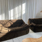 Restored Vintage Chocolate Velvet Sofa