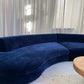 Bespoke Navy Velvet Curved Modular Sofa