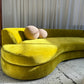 Bespoke Chartreuse Velvet Curved Modular Sofa