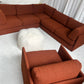 - Restored Bespoke Rust Boucle Modular Sofa and Armchair Set