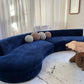 Bespoke Navy Velvet Curved Modular Sofa
