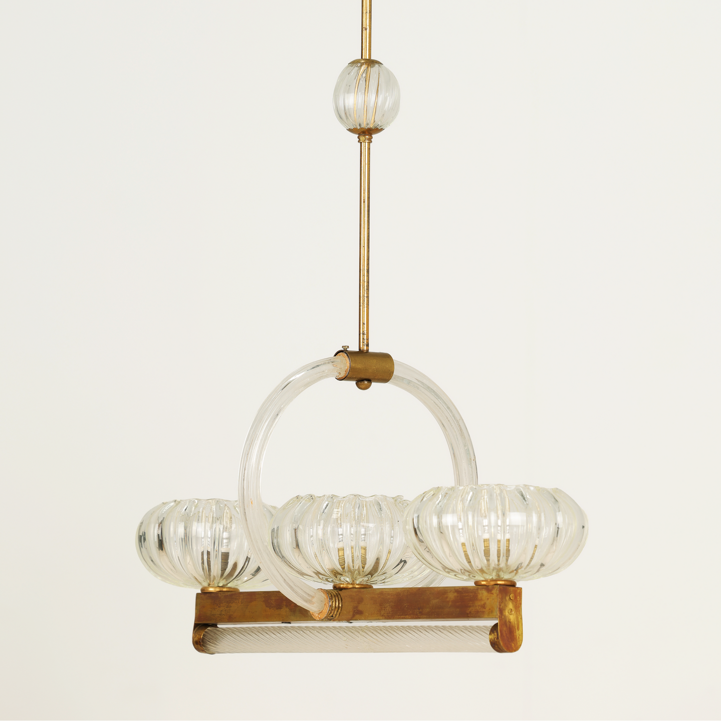 1940s Murano Barovier Triple Ceiling Light