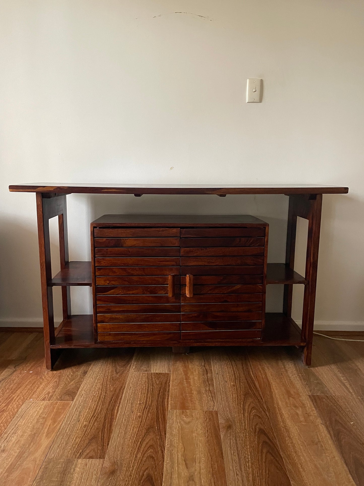 Solid Sheesham Rosewood Console Table | Sideboard Buffet Cabinet | Mid Century Style