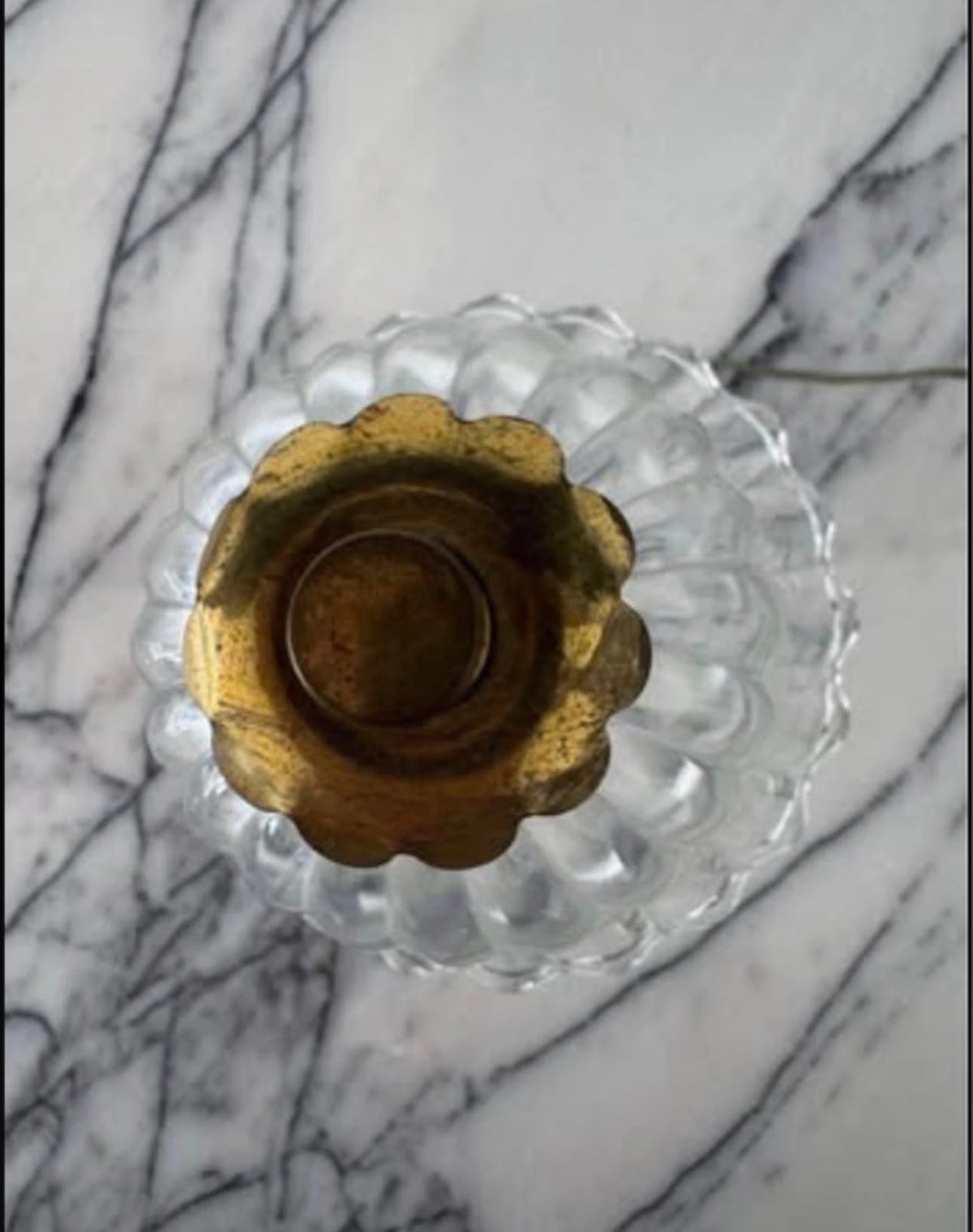 Vintage Murano Glass Table Lamp with Fluted Shade