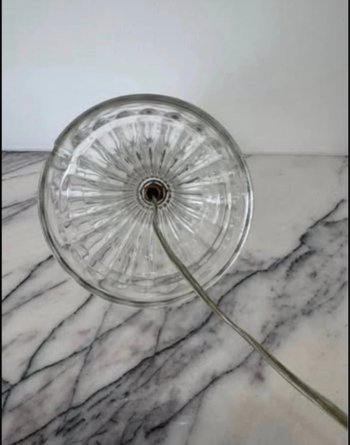 Vintage Murano Glass Table Lamp with Fluted Shade