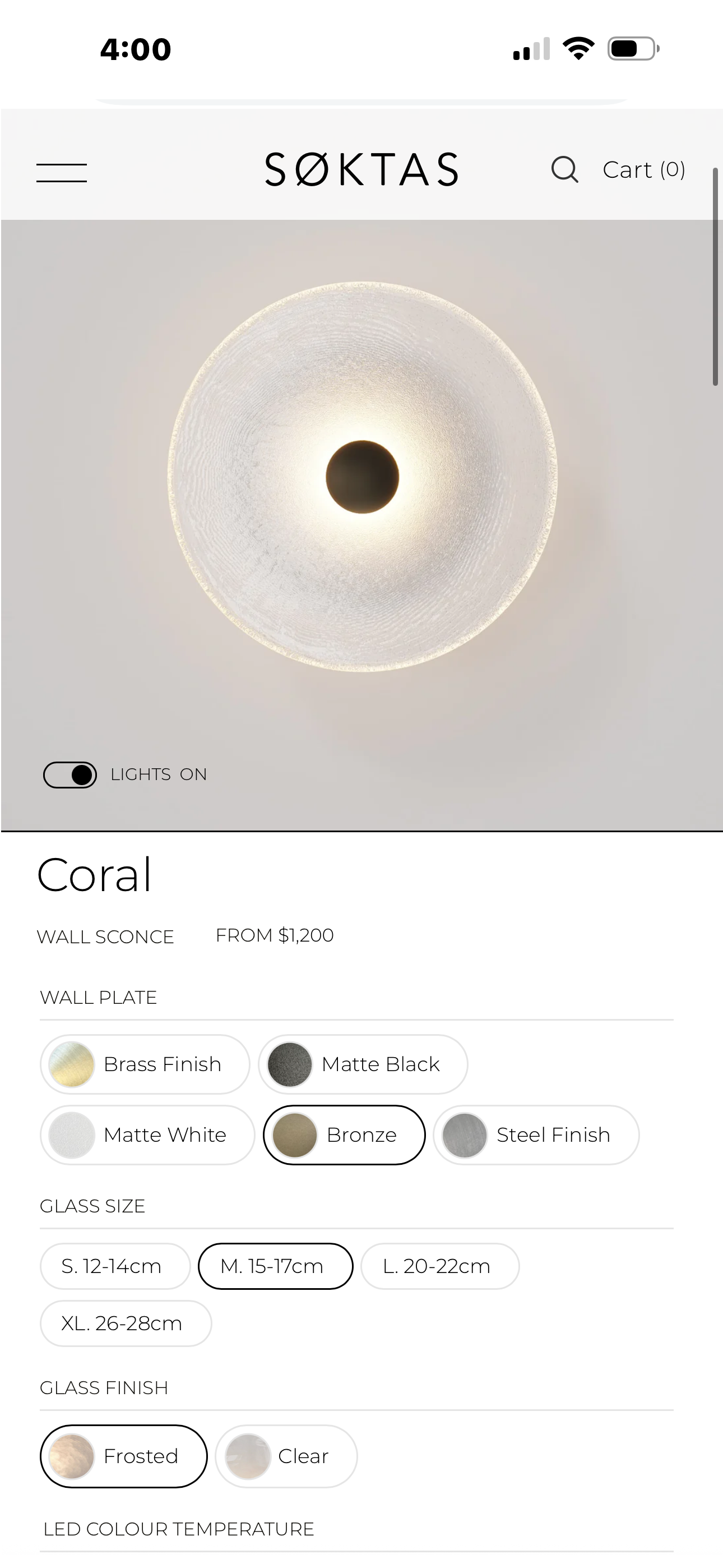 Soktas Coral wall lights