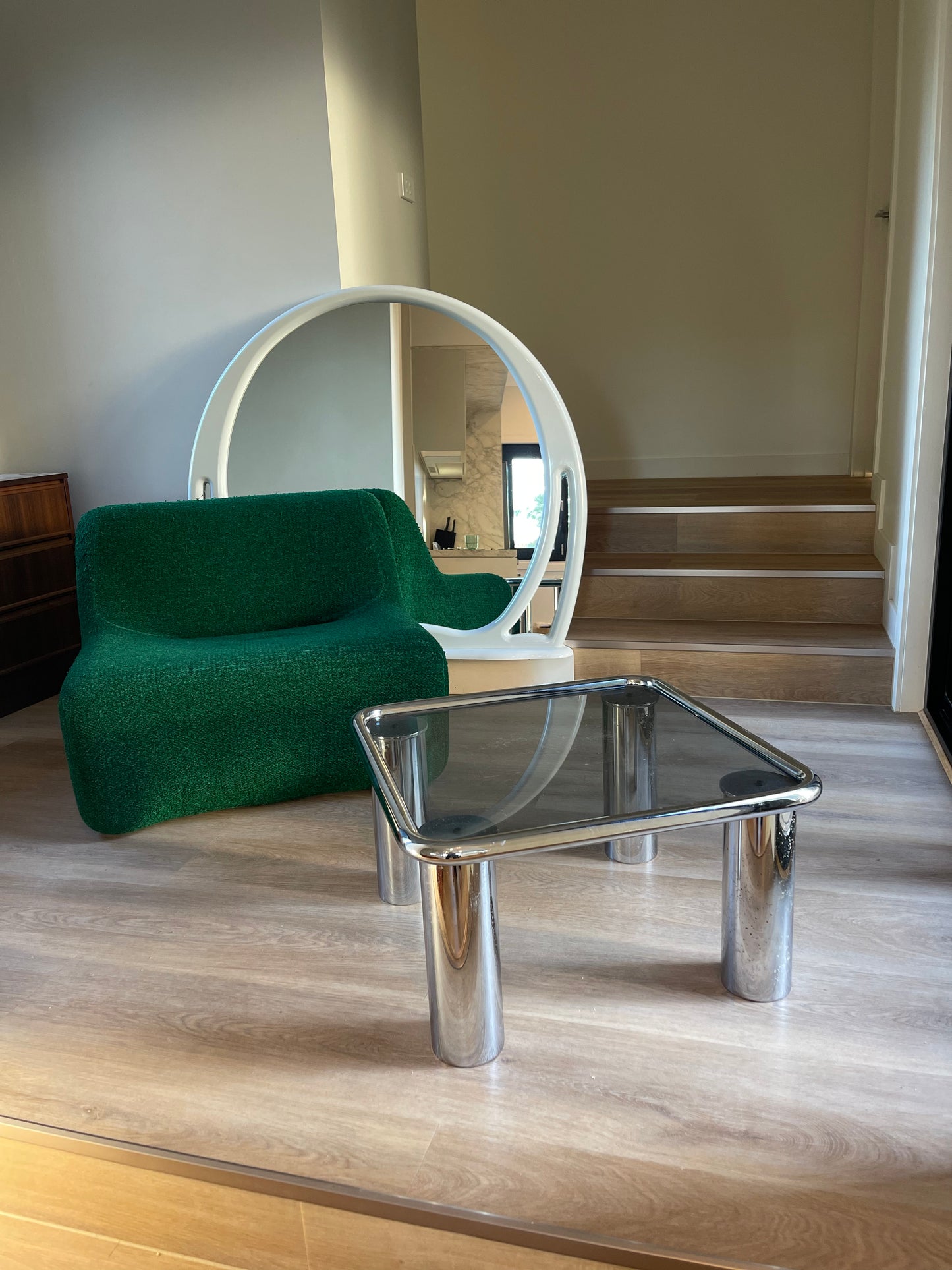 - Tubular Chrome Coffee Table