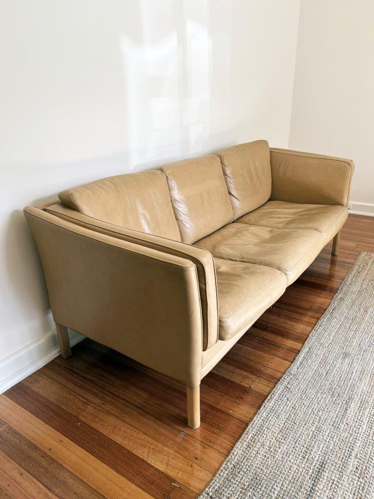 - Danish Leather Sofa