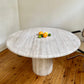 Round Unfilled Travertine Dining Table
