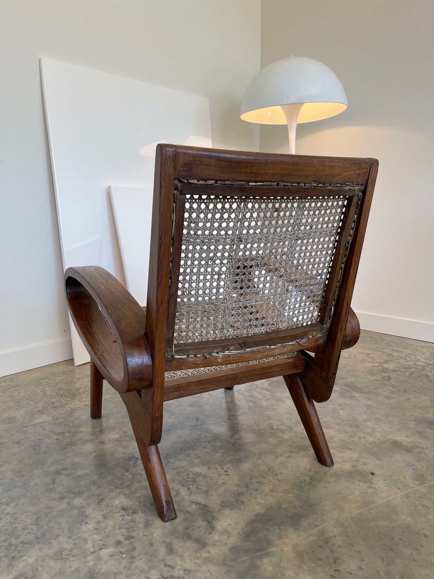 - Vintage Burmese Teak and Rattan Easy Chair - Four Available