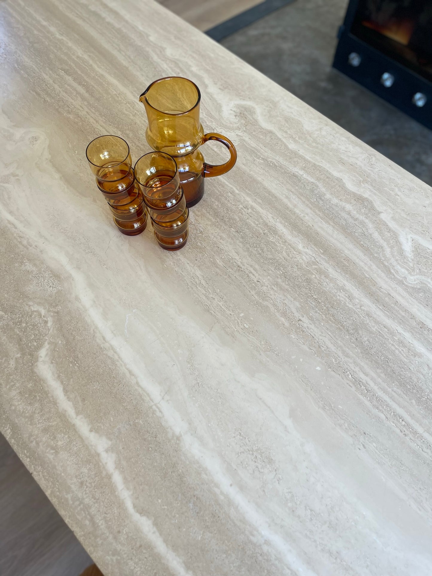- Travertine Dining Table