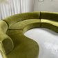 - Bespoke Olive Velvet Curved Modular Sofa