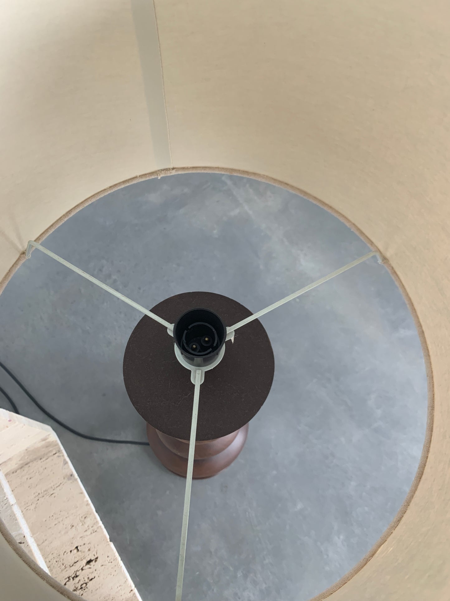 Large Curved Wooden Lamps - Two Available