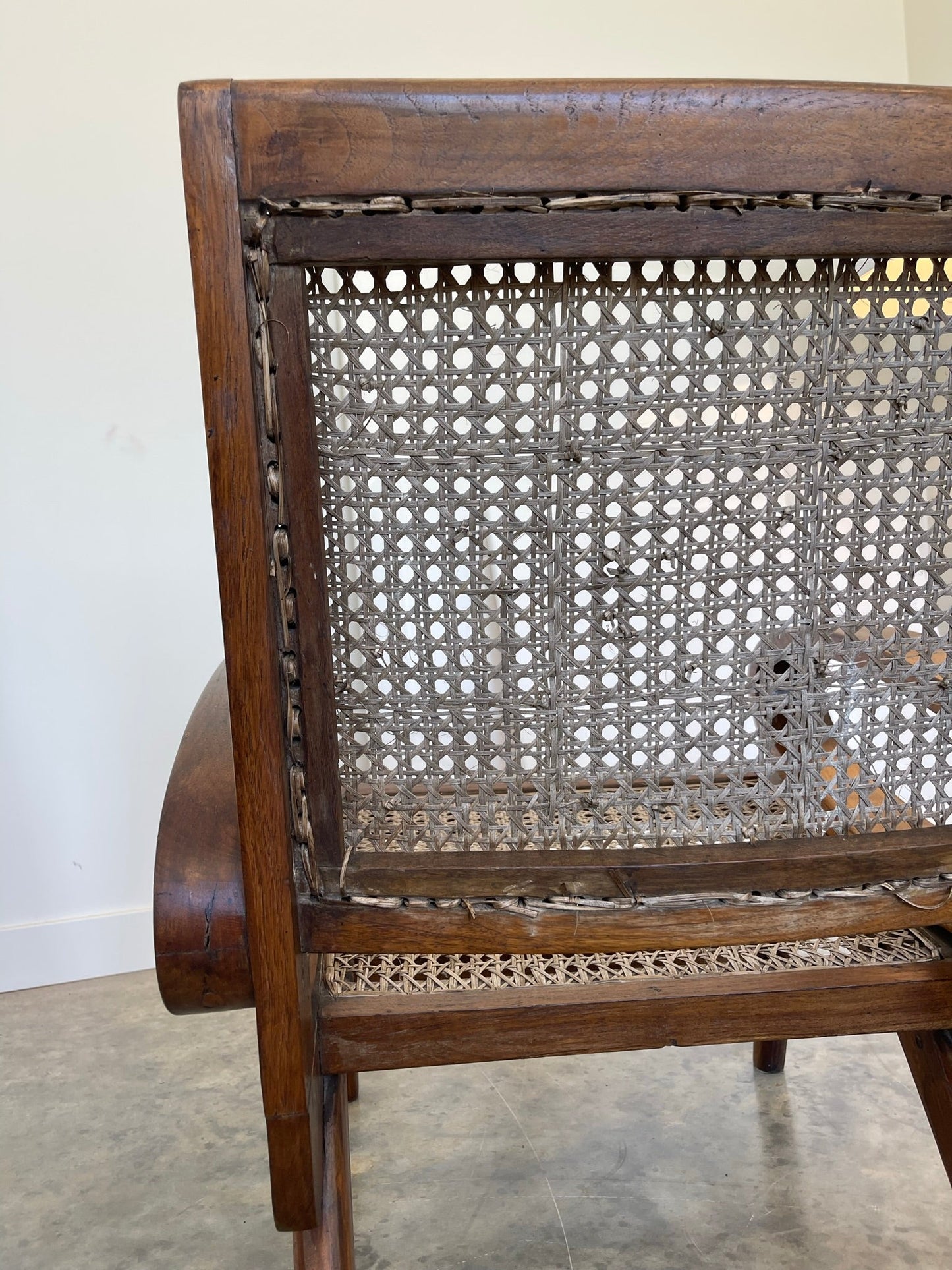 - Vintage Burmese Teak and Rattan Easy Chair - Four Available