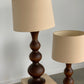 Large Curved Wooden Lamps - Two Available