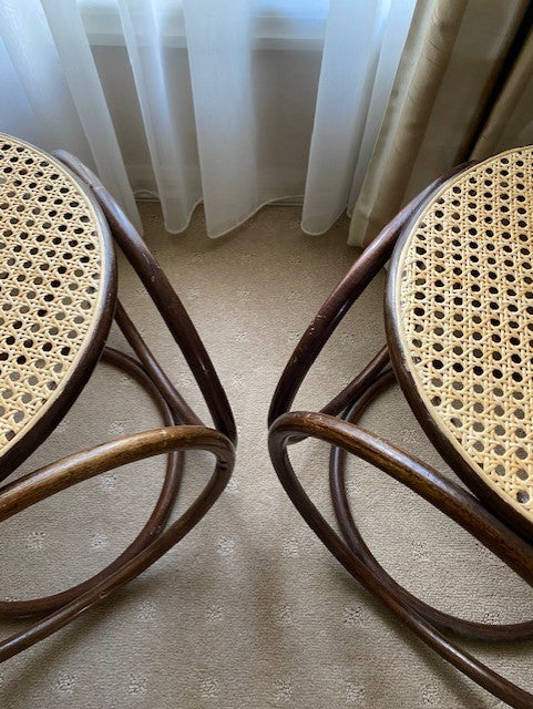 - Bentwood Rattan Stool - One Available