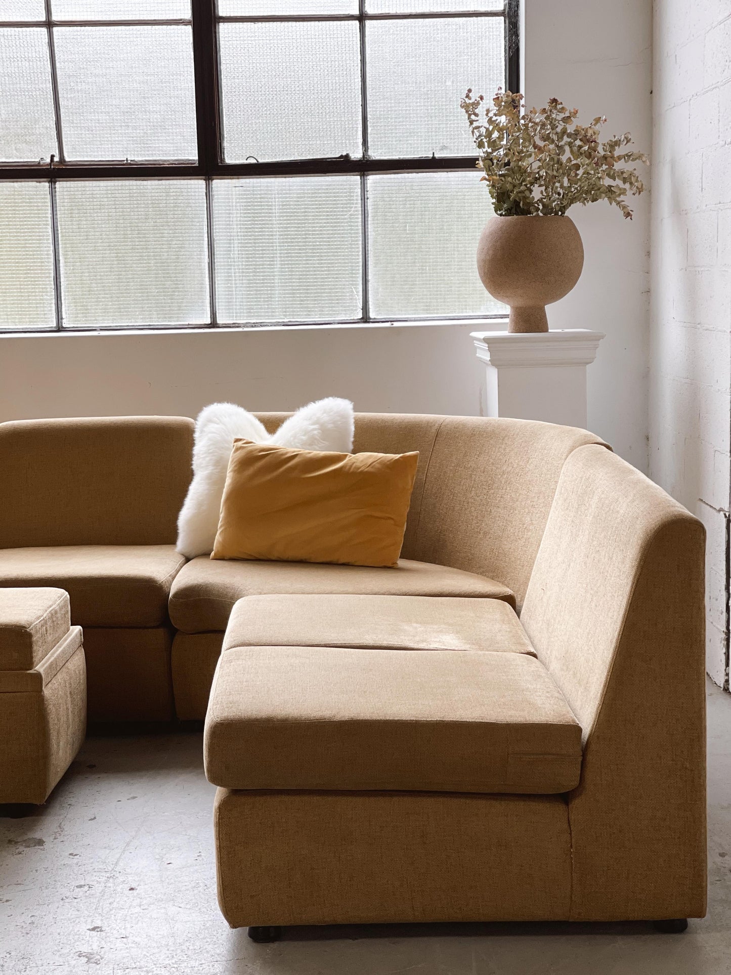 Curved Modular Sofa with Ottoman