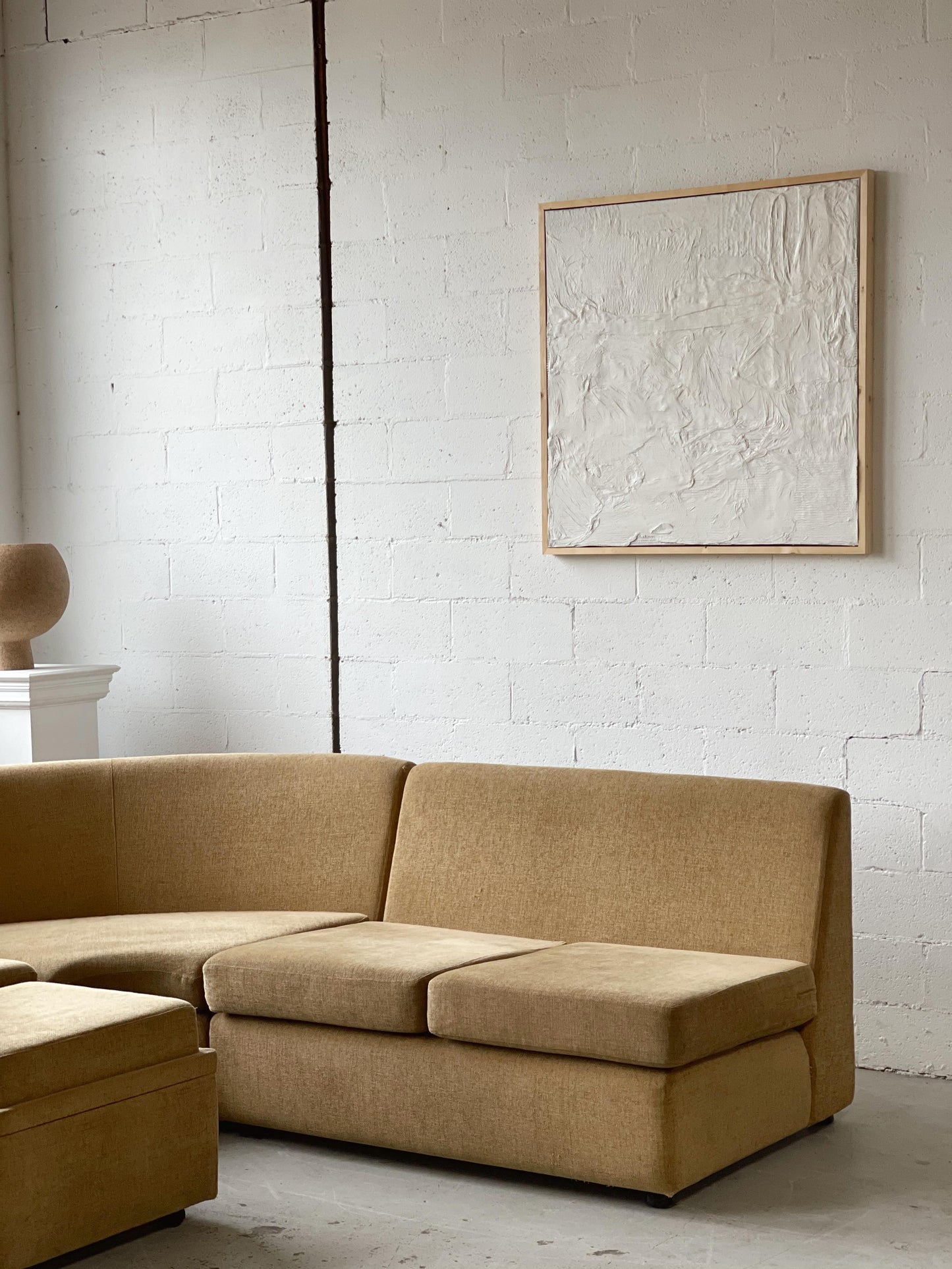 Curved Modular Sofa with Ottoman