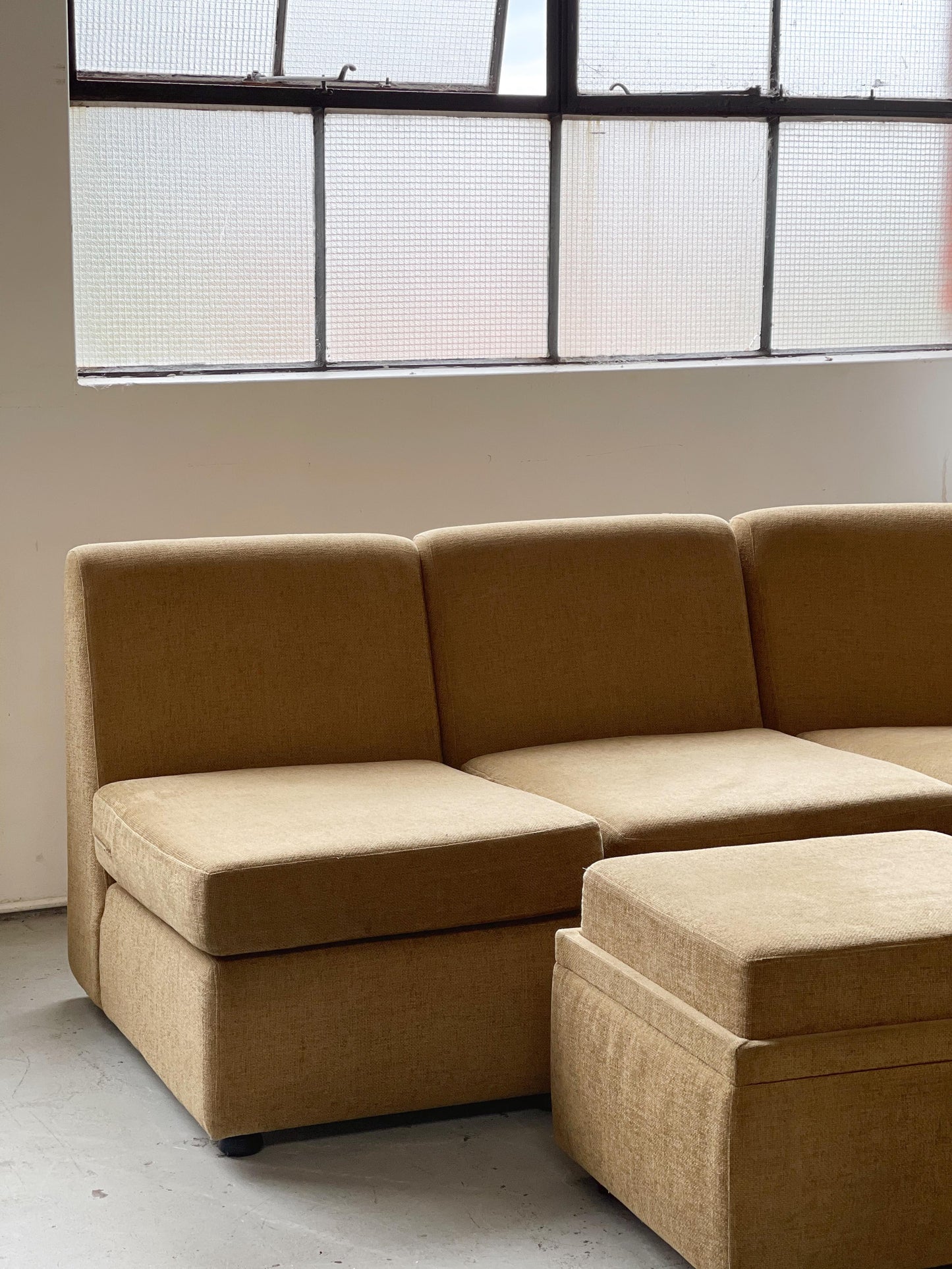 Curved Modular Sofa with Ottoman