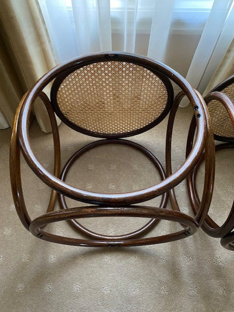 - Bentwood Rattan Stool - One Available