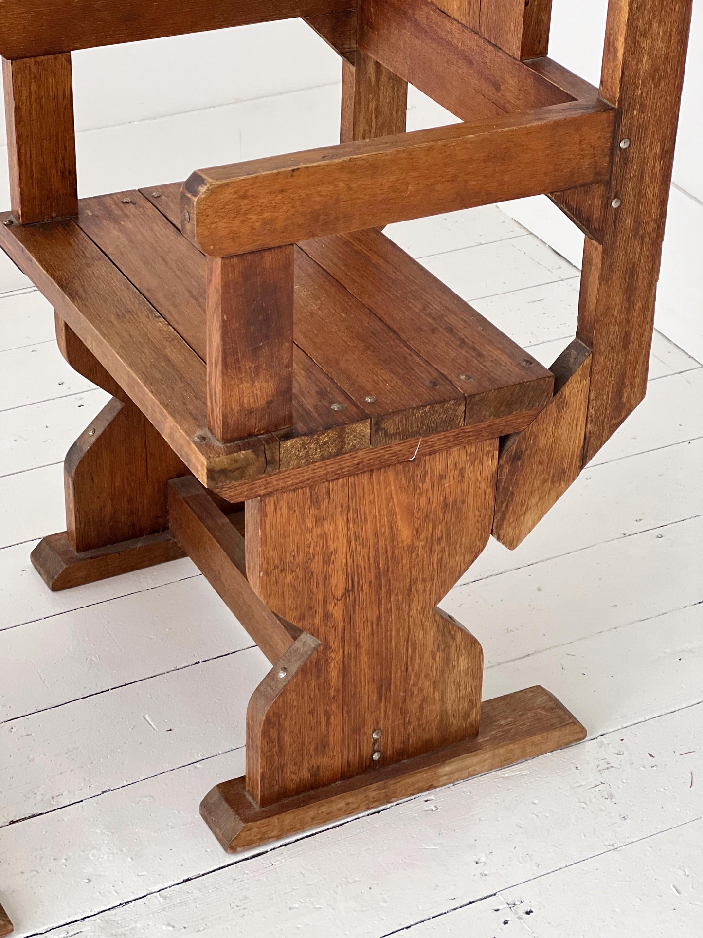 Antique Hand Carved Wooden Chair - Two Available