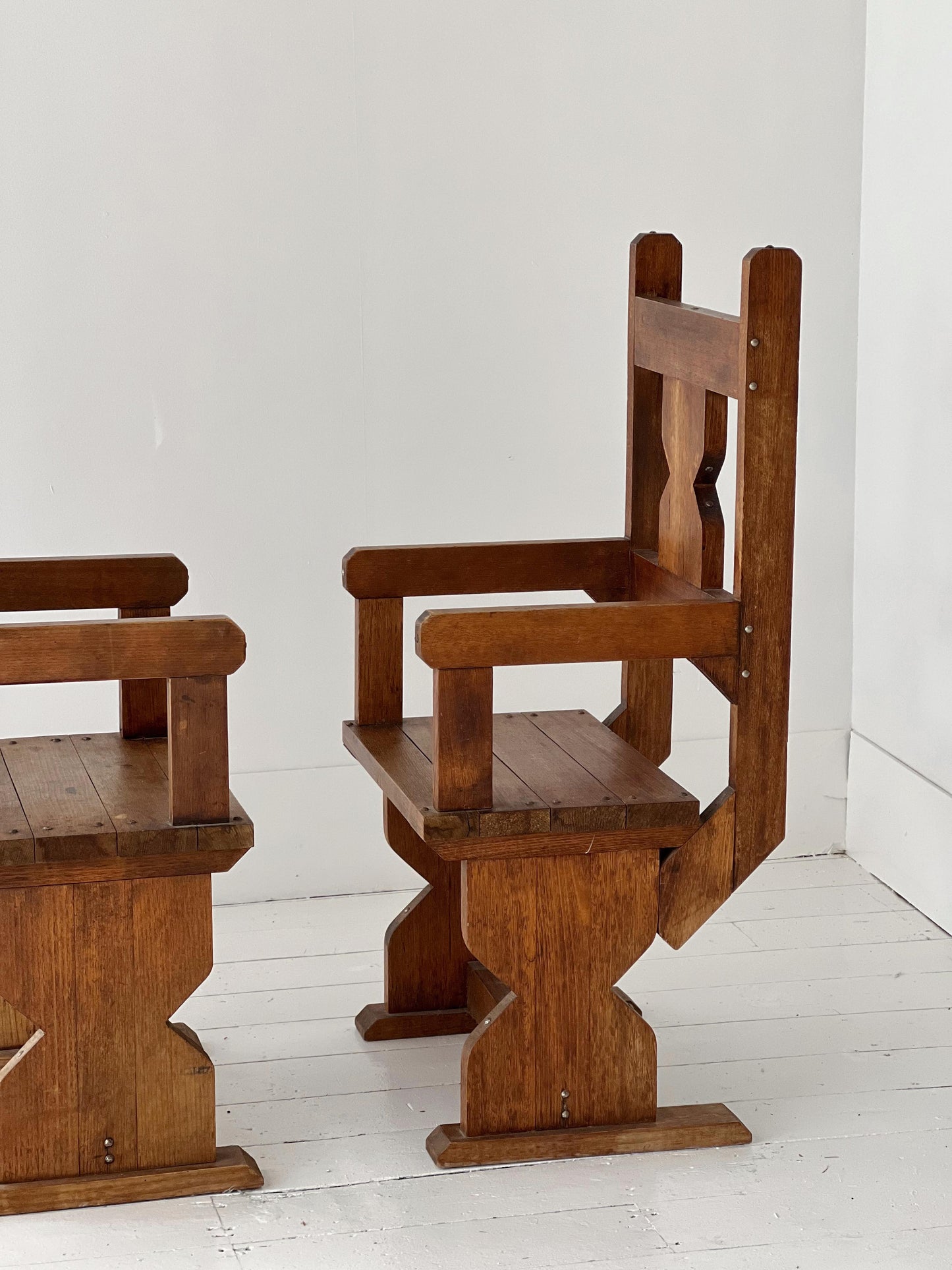 Antique Hand Carved Wooden Chair - Two Available