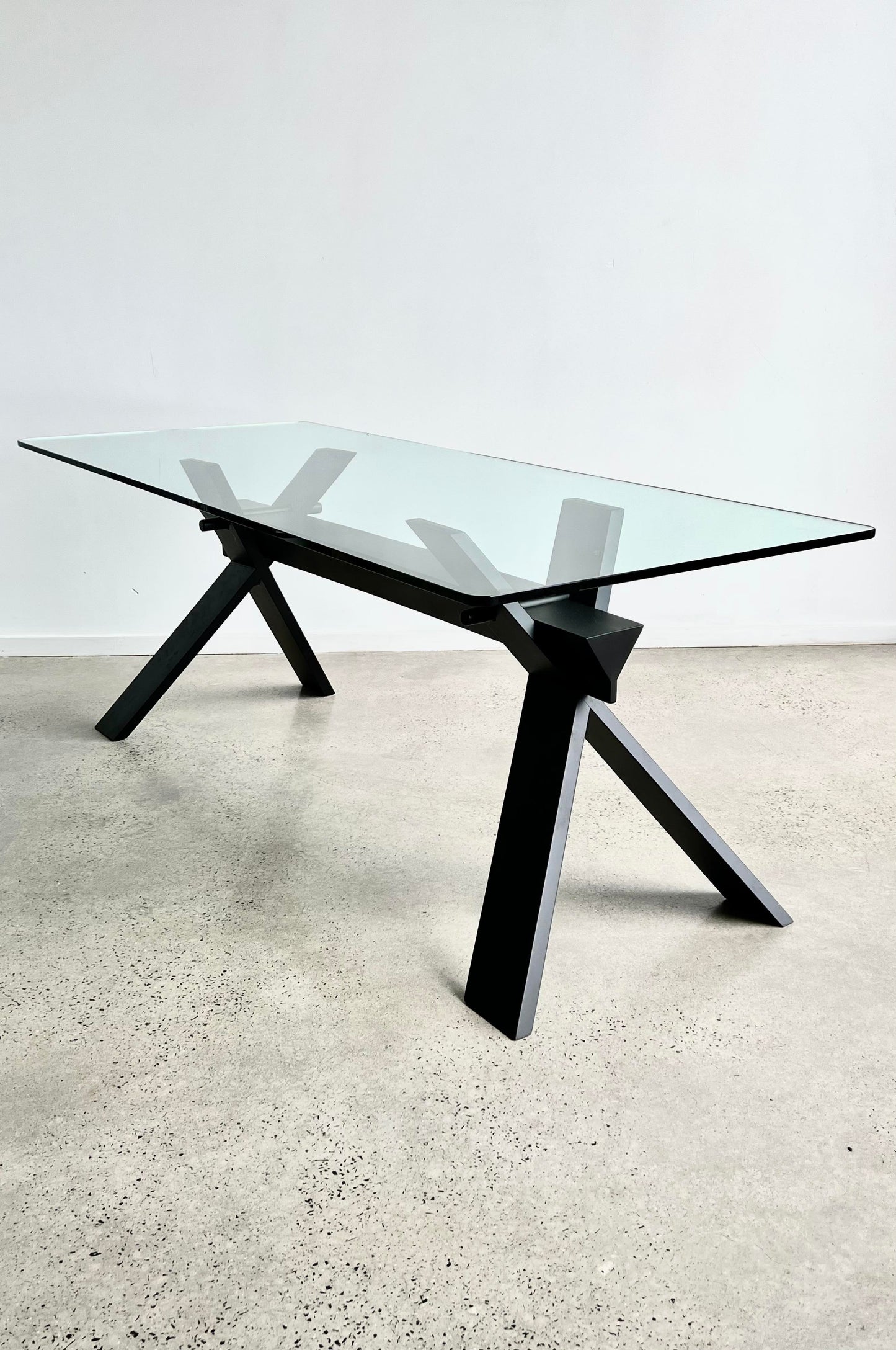La Piana Italian Glass Table by Alfredo Simonit and Giorgio Del Piero for Bross