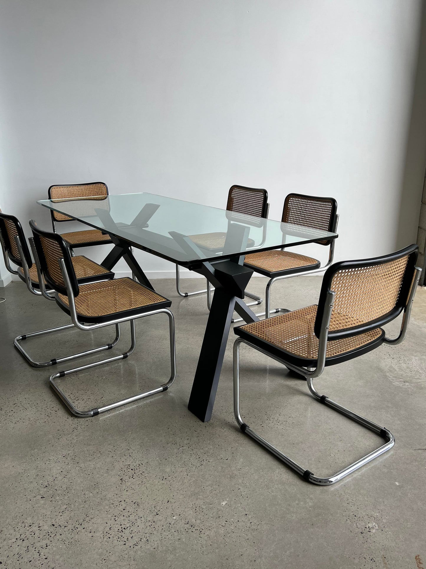 La Piana Italian Glass Table by Alfredo Simonit and Giorgio Del Piero for Bross
