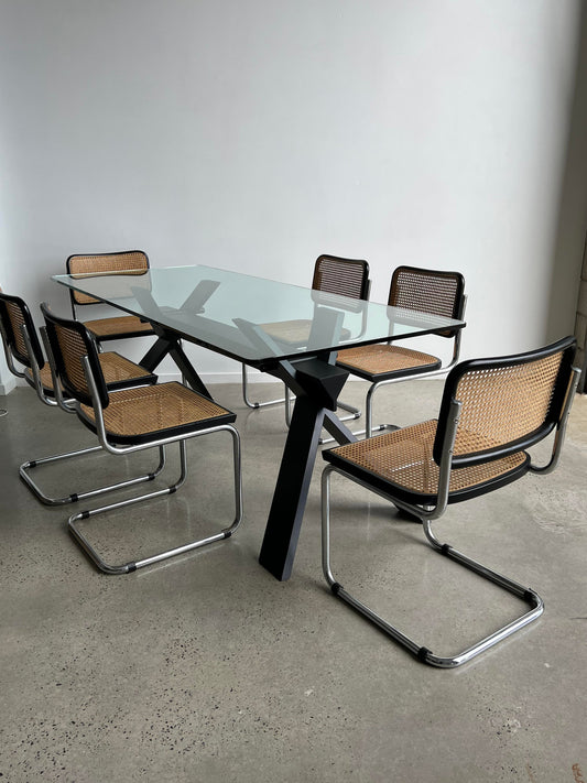 La Piana Italian Glass Table by Alfredo Simonit and Giorgio Del Piero for Bross