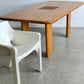 - Mid Century Modern Blonde Walnut Timber Italian Dining Table, 1970